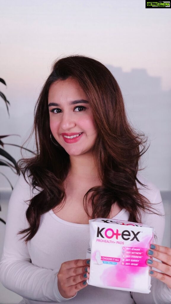 Sanaya Pithawalla Instagram - #AD I had the chance to experience the #ChooseItAllChallenge with Kotex and I am amazed! If you’re someone who thinks periods get really uncomfortable and are on the lookout for the perfect period product, your search stops here. The Kotex Prohealth+ pads come with quick dry care and 5 layers of absorption. So no odour, no rashes, no itchiness, no wetness and no leakage! Try it out for yourself. #GetBloodyReal #ChooseItAllChallenge #HealthyPeriodProtection #KotexProHealth+ #KotexIndia #KotexTribe #ChooseItAll #femininehygiene #innovation