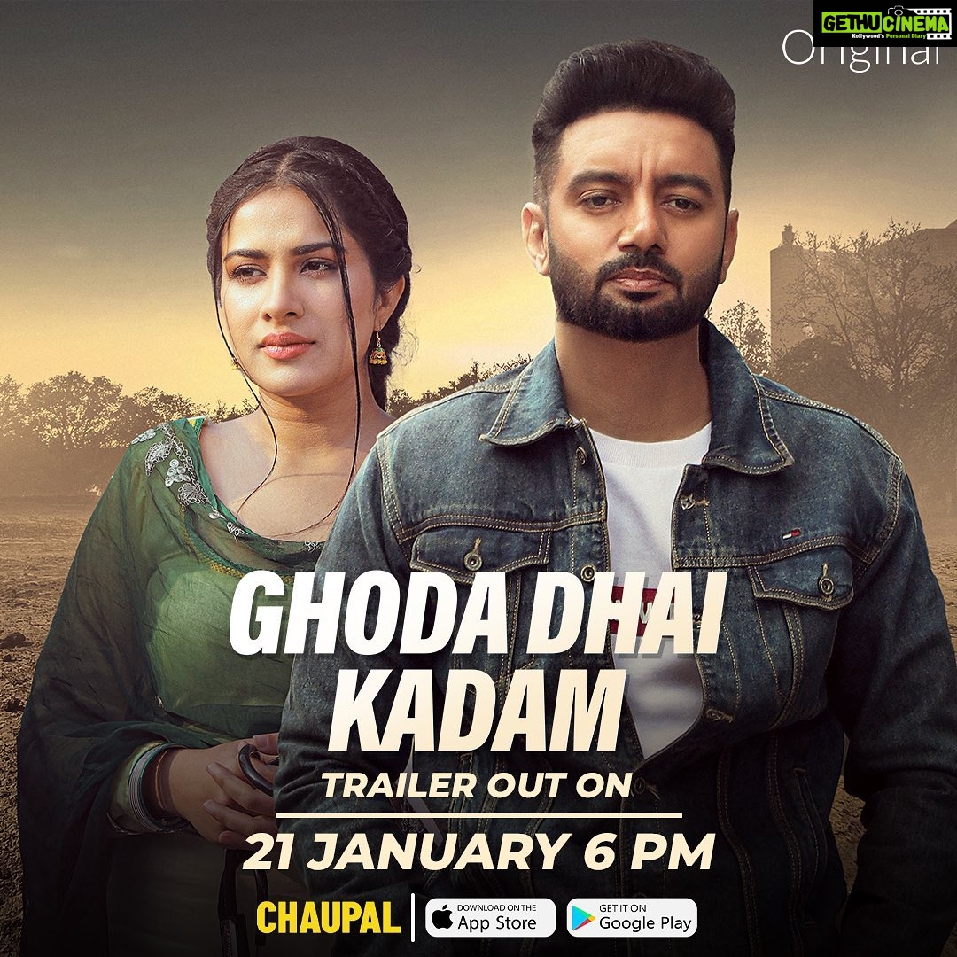 Sara Gurpal Instagram - Chaal sidhi vi ae te taedi vi! Har koi nai samaj sakda….. Ghoda Dhai Kadam Trailer Out - 21st January 6 Pm only on @chaupaltv YouTube Channel. Download the app Now @sippygillofficial @saragurpals @rajsinghjhinjar @sagar.s.sharma.official @vivek_ohri @ohri_productions @officialpoonamsood @offical_tarsempaul Chandigarh, India