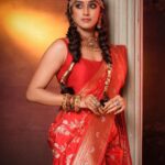 Sargun Kaur Luthra Instagram - NAVRATRI:- DAY 2 featuring @sargun_kaur.luthra as the Modern Indian Goddess where she represents the color RED♥️ . Shoot Concept & Designed By:- @nehaadhvikmahajan @bridalsbynam . 💄MUA , Hair & Styling :- @nehaadhvikmahajan . 🥻Saree :- @kankatala_ . 💍Jewelery :- @pooja_diamond . Makeup :- @maybelline . Managed By :- @allboutcommunication . 🎥:- @abhay_r_kirti #sargunkaurluthra #makeup #ootd #nehaadhvikmahajan #makeupbyme💄 #nammakeovers #bride #to #be #bridal #look #bridalmakeupartist #destinationweddingmakeupartist #weddingmakeup #hair #hairstyling #nammakeovers #bollywood #television #makeupartist #mumbai #traveller #all #over #the #globe