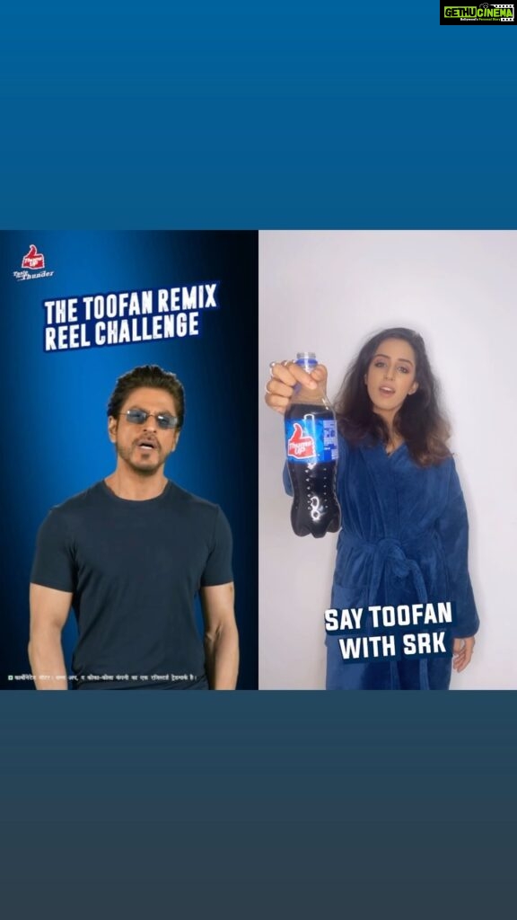 Sargun Kaur Luthra Instagram - Ab Har Sip Mein Toofan! Grab a ThumsUp bottle from @iamsrk, take a sip and say Toofan. Share your Toofani moves to win some awesome merchandise! #ThumsUpStrong #PaidPromotion @ThumsUpOfficial @iamsrk Paid Promotions