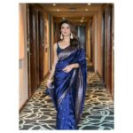 Sauraseni Maitra Instagram - 🦋 Thank you @tapsee_0 @basicsbymadhab @rangoliindia @esliveclub @eisamay.digital 💙 #day1 #eventday #blueisthewarmestcolor #sareenotsorry #sareelove Bangalore, India