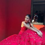 Sauraseni Maitra Instagram - Colour me red ❣️ #bts #red #couture #bridal #retro