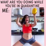Shenaz Treasurywala Instagram - What are you doing while you’re in quarantine? This is how I’m getting my squats done 😂 oh and I live in my workout clothes and Pjs. Who can relate? #travelwithshenaz #smiles #smilesquad #coronavirus #covid19 Mumbai - City of Dreams