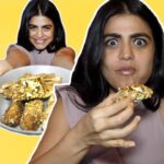 Shenaz Treasurywala Instagram - Whats the moral of this story of the DAY I ATE 24 CARAT PURE GOLD? Best replies get a shout out in my stories. If you want more stories from around the world please leave a comment and a like. The ice cream is from Scoopys - Rs 60,000 for a scoop of ice cream. Of course I didn't pay. The Gold Chicken Nuggets and Fries is from the Fairmont Hotel in Dubai. Costs Rupees 4000. I paid just so I could make this video for you ;) #mostexpensiveicecream #mostexpensivechicken #goldfood #blingfood #blingicecream #goldenchicken #travelwithshenaz Shot on my iPhone