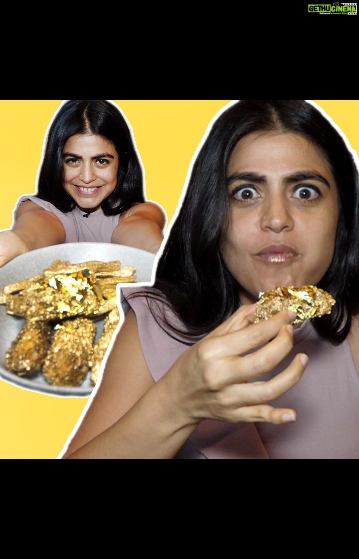 Shenaz Treasurywala Instagram - Whats the moral of this story of the DAY I ATE 24 CARAT PURE GOLD? Best replies get a shout out in my stories. If you want more stories from around the world please leave a comment and a like. The ice cream is from Scoopys - Rs 60,000 for a scoop of ice cream. Of course I didn't pay. The Gold Chicken Nuggets and Fries is from the Fairmont Hotel in Dubai. Costs Rupees 4000. I paid just so I could make this video for you ;) #mostexpensiveicecream #mostexpensivechicken #goldfood #blingfood #blingicecream #goldenchicken #travelwithshenaz Shot on my iPhone