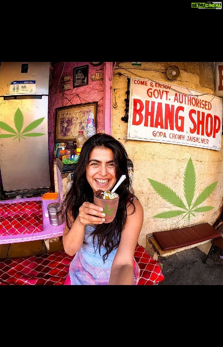 Shenaz Treasurywala Instagram - Have you ever tried Bhang? What was your experience? Did you go to the moon 🌓? This is Mr Bhang in Jaisalmer. He’s the most famous Bhang seller in Rajasthan and perhaps India. Anthony Bourdain was here too once. What a character he is :) #holi #holi2020 #bhang #bhanglassi #travelwithshenaz #travelhotelsmiles #GoPro #goproindia #jaisalmer #jaisalmerdiaries #rajasthan Ootd : @ashnavaswaniofficial