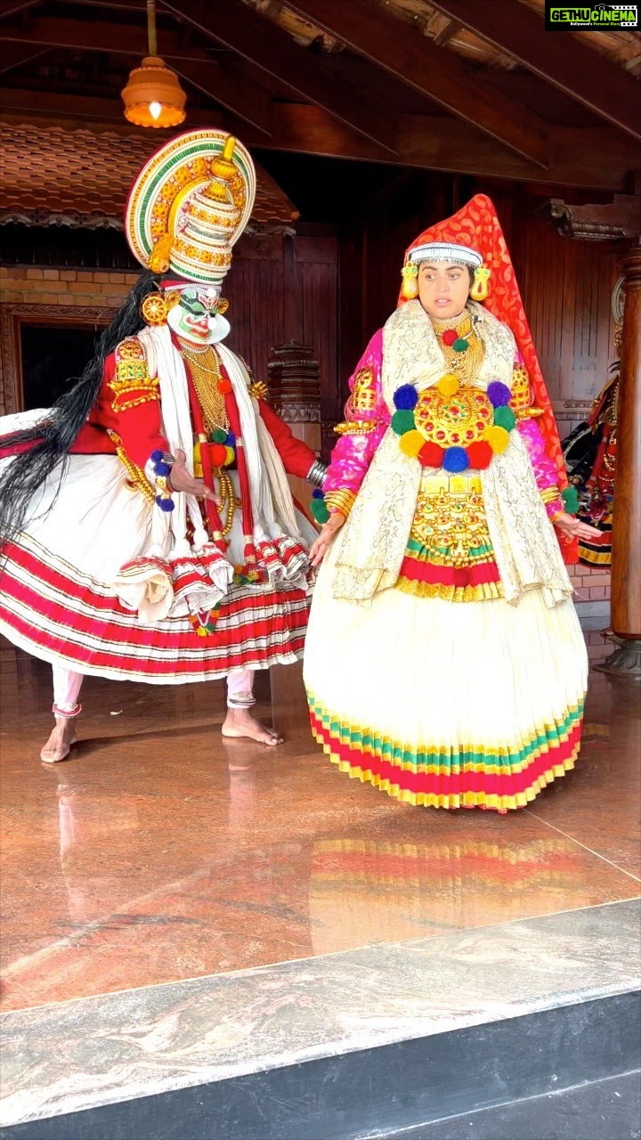 Shenaz Treasurywala Instagram - I had a dream of being a Kathakali dancer so I went to Kerala and spent a few days with Kathakali artists! I learnt a lot from them. Kathakali is a physically challenging art form. The costumes itself can weigh up to 12 kgs. The make up takes about 8 hours! Kalari soldiers used to perform Kathakali. It was Male dominated but now women do it too. It’s a Temple Art. And they perform at night. Sometimes there is no audience but the show goes on because the artists perform not for the audience but for God! Leave ❤️ for the Kathakali artists! #kathakali #india #dance #artistsoninstagram #reels #explorepage #reelsinstagram #traveler #travelling #kerala #culture #trending #trendingreels #keralatourism #dancereels #instagram #heavenonearth #traditional #traditionalart Kerala, India