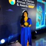 Shenaz Treasurywala Instagram - Monday Motivation: Thrilled to be honoured by The Economic Times for the Second Time at their Travel Awards🥇 To think that 5 years ago I was completely broke and had no idea what to do with my life. I didn’t even know how I would earn a living! While most people put down Instagram, I am going to say something crazy - Instagram Saved My Life ❤️🙏🏾🙏🏾🙏🏾🙏🏾 and gave me a whole new career! But it’s not just Instagram , it’s you - who have been supporting me and my journey. I am so grateful to you. Thank you!!! ❤️🍷 I never take it for granted. Even for a day because I know what it’s like to lose it all! But thanks to you, I managed to build it all again. Thank youuuuuu YOU! Thank you Instagram! And thank you @the_economic_times and @ettravelworld for honouring me and motivating me! I am so excited to wake up every morning and get on the job :))) thank youuuuu!!!!! And thanks @forevernew_india for the beautiful blue dress ;)