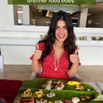 Shenaz Treasurywala Instagram - What’s on my leaf? This is called Sadhya or Feast Menu in Kerala @theleelakovalam Karingali Vellam ( Herbal Water) Karingali is the bark of a tree that is dried and stored . A little bit is put in the water and boiled good for digestion. Salt Balances individual flavors. *Basically to do what a salt is supposed to do.* Rasakadali Pazham Yellow Banana from Kerala eaten at the end of a meal. Sharkara Varaty Jaggery coated banana chips adding sweetness, crunch & munch *like how you all add to my life* Naranga Achar – Lime Pickle Pulli Inji – Ginger and Imli Chutney Nurukku Manga Achar Homemade raw mango pickle Vellerika Pacchadi: Orange Madras cucumber and coconut in a mustard spiked yoghurt gravy Beetroot Pacchadi The sweetness of beetroot and coconut with mustard and homemade yoghurt. Vendakka Kichadi: Fresh cow milk yoghurt, grated coconut, and mustard garnished with deep-fried crunchy okras Kondattam Fried curd chilly. *Probably the best 3 word sentence ever* Kalan Raw plantain, yoghurt and coconut-based gravy that enhances the taste. Avial Medley of vegetables and grated coconut mix. Olan (Pumpkin and Cowpea Curry) A light,mild curry with coconut milk, curry leaves and cowpeas. Olan is said to be the humblest of dishes and a palate cleanser. Chemba Rice Loval rice served hot to start a sadhya Parippu (Dal) Thick dal cooked with coconut & minimal spices Ghee A spoonful in the dal is the best combination Palakkadan Sambar Freshly ground sambar powder and roasted coconut is used in this distinctive Kerala-style Sambar Tomato Rasam Comforting and homey Rasam, perfect for season changes. Pineapple Pullisherry : coconut and yoghurt with the goodness of sweet Pineapples Ada Pradaman: Rice flour batter rolled out on banana leaf like pasta, steamed cut into squares cooked with coconut milk & jaggery Pal Payasam Payasam is slow cooked in cow milk for over two hours in a uruli to get a rose hue and the desired creaminess Gothambu Payasam Broken wheat cooked with milk & Jaggery Sambaram Buttermilk spiced with spices that aid digestion #kovalam #foodporn #foodbaby #travelromancesmiles #onam Kovalam, Kerala