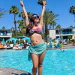 Shenaz Treasurywala Instagram - What's the most chilled out hotel you've heard of ? For me @margaritaville aka Bikini 👙 hotel is my favourite hotel to just lay back, enjoy the sun and lounge around in my two piece 👙 all day. @visitgreaterps ✈️ @qatarairways #favouritehotel #palmsprings #travelromancesmiles #california Margaritaville Palm Springs