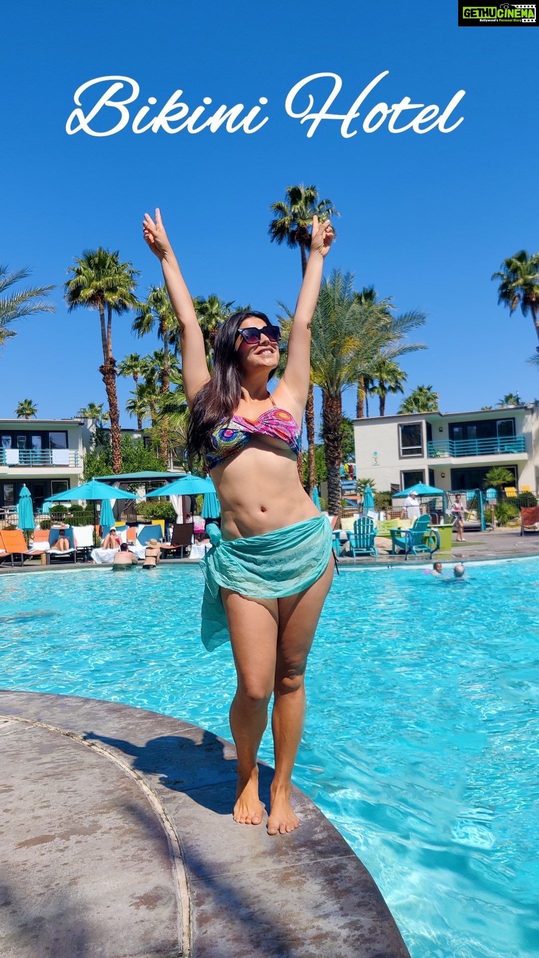 Shenaz Treasurywala Instagram - What's the most chilled out hotel you've heard of ? For me @margaritaville aka Bikini 👙 hotel is my favourite hotel to just lay back, enjoy the sun and lounge around in my two piece 👙 all day. @visitgreaterps ✈️ @qatarairways #favouritehotel #palmsprings #travelromancesmiles #california Margaritaville Palm Springs