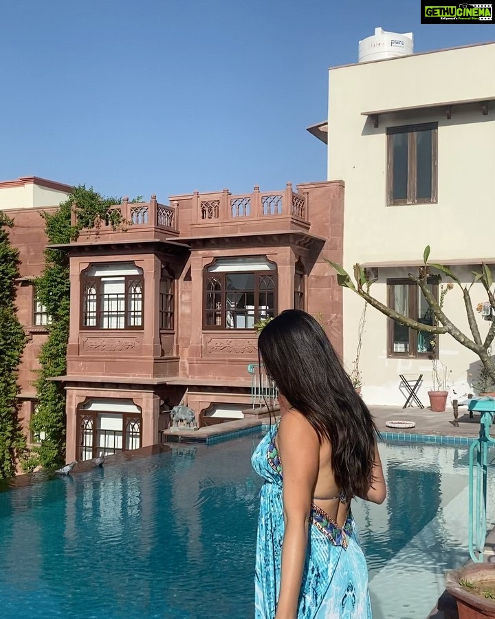 Shenaz Treasurywala Instagram - Do you like to stay in old heritage hotels or new modern swanky ones? It was SO HOT, I jumped into the pool with my dress on 😎 Welcome to the most instagramable home in Jodhpur! The Daspan House. A 1921 home turned into a vibrant hotel in Jodhpur. I love the mix of the old heritage home and the new fittings and modern flooring!!! Perfectly designed. If you don't stay here, at least go for a meal or a drink when in Jodhpur! I loved my time at Daspan. The two handsome young, hospitable men who run the place were the cherry on top ;) @daspanhousejodhpur #heritagehotels #swankyhotels #jodhpur #travelromancesmiles