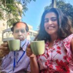 Shenaz Treasurywala Instagram - Guess he's my Valentine date today 🥰 Dad and me while we wait for mom. She will be skipping and jumping soon fingers crossed!!! Everything will be fine ❤️ #valentineday #fatherdaughterlove #everythingwillbeallright Mumbai, Maharashtra