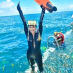 Shenaz Treasurywala Instagram - This is the best Sunday I ever had. Snorkeling, scuba diving and helicoptering all in one day at The Great Barrier Reef! How could it get any better? The colors of the coral was so shiny and bright and beautiful. Every-time I go diving I feel, this is what heaven must look like. I swam with turtles, sharks and hundreds of other fish but for me the coral 🪸 and the colours were the highlight. What a day! What an adventure 😍 I feel so blessed. I hope you’re having a good Sunday too. @queensland #thisisqueensland @sunloverreefcruises thanks @underwater_images for taking my picture.