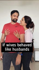 Shikha Singh Instagram - If wives started behaving like husbands. Role reversal 😎 Imagine if we start doing this everyday 😈 #us #partner #husband #lover #husbandandwife #husbands #partners #partnerincrime #fun #funny #humour #reel #reels #reelsinstagram #reelvideo #reelsindia #reelkarofeelkaro #reelit #video #couple #couplereels #couplegoals #makingmemories #love #live #laugh #grateful #blessed