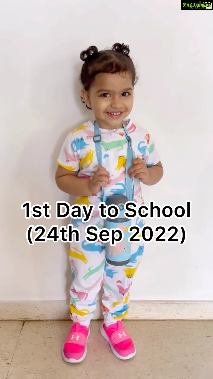 Shikha Singh Instagram - 1st day of Playschool. How time flies, it feels like you were just born and now u heading to school already. Learn, explore & enjoy my wildling for the world is your oyster & spread your wings and fly high cos we got your back !! So many feelings, mixed emotions & memories being made but I just want you to know that you are one of a kind & you amaze us everyday with your kindness. Amaze this world with your thoughts & touch & bring a change in your own way. Lots of love, Mom, Dad & Goku ❤️🧿 #baby #babiesofinstagram #babygirl #girl #school #1stdayofschool #playschool #pre #preprimary #blessed #us #family #love #thankyou