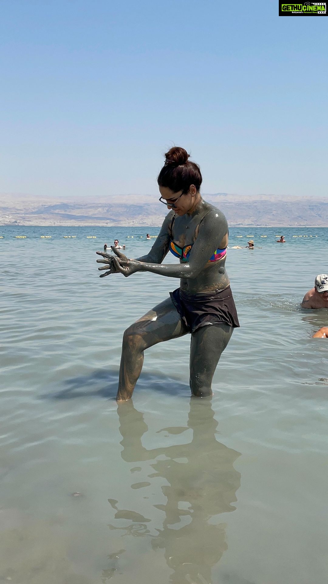 Shikha Singh Instagram - Nature at its best - Dead Sea in Israel. Just keep floating and the skin becomes so good post that ❤️