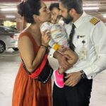 Shikha Singh Instagram - Just a normal day surprising Papa at the airport ❤️ #us #family #blessed #grateful #pilot #pilotlife #wife #husbandandwife #baby #girl #babygirl #babiesofinstagram #babies #girls #love #surprise #surprisevisit #papa #papakipari