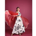 Shivangi Khedkar Instagram – Posted @withregram • @awwbypriyanka ☆ LAST and The BEST ☆ .
B E A U TI F U L L Y  W I L D .
Dramatic Cape with Blouse & a Skirt Set.
.
To place your order, Do DM us.
💃 @khedkarshivangi .
📷 @radhikashahphotography
👩‍🦰 @hairbysejal
💄 @makeovers_by_shruticharla 
Prints @paperminttdesigns 
.
.
#white #Blackandwhite #printed  #awwlookbook #awwbypriyanka #awwdesigns #instadaily #potd #supportindiandesigners #vocalforlocal #indiandesigners #lovestory2022 #newcollection #organza #frill #trending #Dress #skirtlove