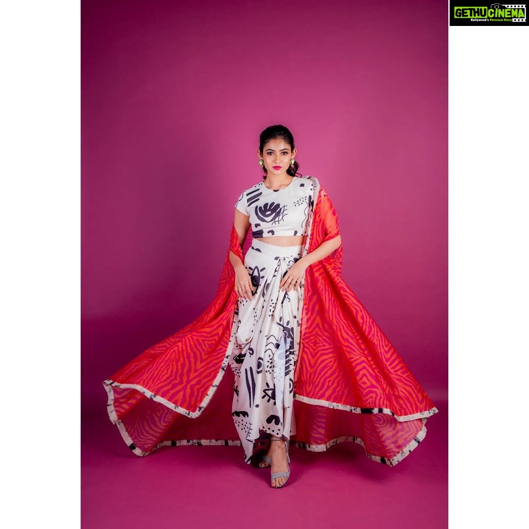 Shivangi Khedkar Instagram - Posted @withregram β’ @awwbypriyanka β LAST and The BEST β . B E A U TI F U L L Y W I L D . Dramatic Cape with Blouse & a Skirt Set. . To place your order, Do DM us. π @khedkarshivangi . π· @radhikashahphotography π©βπ¦° @hairbysejal π @makeovers_by_shruticharla Prints @paperminttdesigns . . #white #Blackandwhite #printed #awwlookbook #awwbypriyanka #awwdesigns #instadaily #potd #supportindiandesigners #vocalforlocal #indiandesigners #lovestory2022 #newcollection #organza #frill #trending #Dress #skirtlove