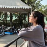 Shivangi Khedkar Instagram – Keep calm it’s Race day 🏁
PS: kid is listening to instructions very very carefully 🤪
@indikarting.a 
#gokarting #funday #race Mumbai, Maharashtra