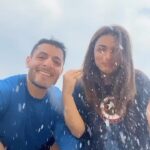 Shivani Jha Instagram - His nose in the end😂🥹❤️ @leenesh_mattoo 😂❤️ #reels #explore #funny #filterchallenge #coupleschallenge #shivanijha #leeneshmattoo #leevani #games