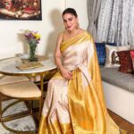 Shraddha Arya Instagram – Gold & Beautiful! 💛

Styled By :- @nehaadhvikmahajan
🥻Saree :- @kankatala_
💍Jewellery:- @aquamarine_jewellery