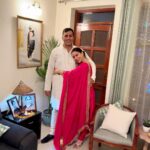 Shraddha Arya Instagram – May this Diwali be full of Love & Light for all of you! ❤️ #FromUsToYou
My beautiful suit: @gudoos9 
His kurta: @neerusindia