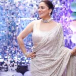 Shraddha Arya Instagram - All that glitters is Grace! #SilverSaree #FestiveSeason #NeerusIndia Thank You, @nehaadhvikmahajan @neerusindia @omsons_bridal_store