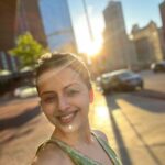 Shrenu Parikh Instagram - Saturday sun! . Catching some light and dodging some! . Balancing act! . Dress by @sugankesar Chicago, Illinois