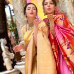 Shrenu Parikh Instagram - 💖Do Saheliyaan 💖 . . . Beautiful Sarees By @kankatala_