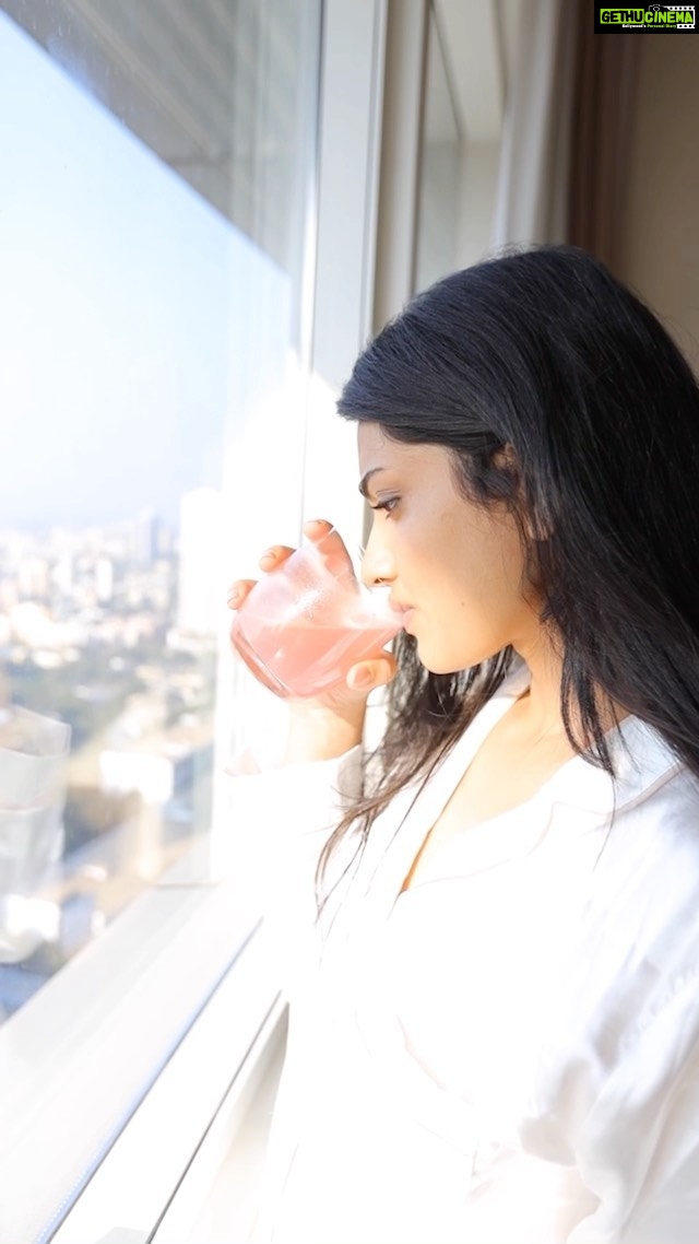 Shritama Mukherjee Instagram - We couldn’t contain our excitement and we’ve FINALLY decided to drop a much needed sneak peak of our first product! 😍 All you have to do is guess while we patiently sit back and prep to launch. What's SM drinking??? a) Is it rosé wine b) Is it rose tea c) Is it a glow drink Keep guessing in the comments and JFYI we love to reward our Greenies.😉💚 #beautyproducts #skincare #loveyourself #skincareproducts #tgm #tgmbeauty Mumbai, Maharashtra