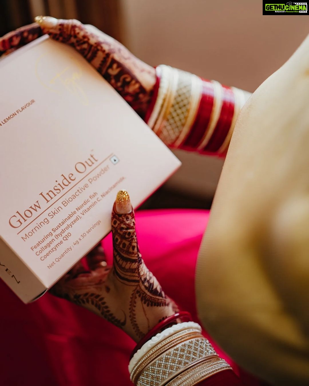 Shritama Mukherjee Instagram - "I would practise my morning yoga flow and listen to Yoga Nidra at night for a peaceful sleep; my cousin suggested this and it really works wonders. In terms of skincare, I had kept it very minimal like always. I would start my day with the Glow Inside Out powder by @tgmbeauty_ I indulged in homemade face masks like oatmeal and curd, ubtan and orange peel powder masks to naturally cleanse and exfoliate my face. I only applied 2 products - our Glowy Skin Phytomolecular Serumizer during the day and our upcoming face oil (stay tuned!) at night that I have been testing and using for almost a year now. I could only trust the products that we’ve created for my big day and I’m so glad that they didn’t disappoint me." - SM @mukherjeeshri Link in bio to read the full story.
