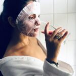 Shritama Mukherjee Instagram - Let your skin soak in wine...🍷 Crushing on this Red Wine sheet mask I decided to make (and wear) on this #wineday... Just coz you know beauty without fun is bland.... 😉 Check out the link in my bio for red wine skincare DIY recipes, tips for different skin types and more. See you there! 🥰 @thegreenmavenn #wineday #wineskincare #thegreenmaven