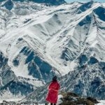 Shruti Seth Instagram - The girl and the mountain. Photo credit: @dontpanic79 #kashmir #himalayas #travel #shruphotodiary Gulmarg Gondola 2nd Point