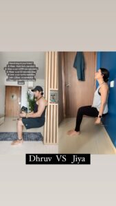 Shruti Seth Instagram - My knees are better than your knees @karanvirbohra 
Ek baar phir 
Dhruv Vs Jiya 
1 minute and 3 seconds 
I just made it to outer space 😂😂😂

#challenge #shararat #shararatforever #fitness #shruphotodiary