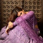 Shruti Sharma Instagram - 💜 Styled by: @styleitupbyaashna Shot by : @ghosh.01 Outfit: @labelkanupriya Earrings: @sheqe_by_triptikohli Kadas: @fashionjewellery_21 Makeup by: @shrutiisharmaa Hair by: @nikitas_bridal_studio Location: @mitronbarcafe #shrutisharma #photooftheday #photoshoot #lavender #lahenga