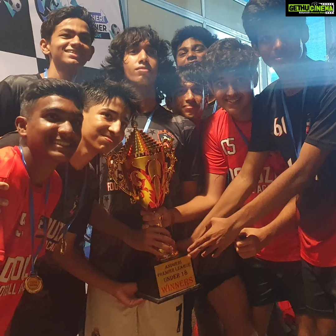 Shruti Ulfat Instagram - You make me proud my Kukkkoookiiii ... love the sheer dedicationn and ur passion for football... keep on with it... @ojasyarocks @dsouza_footballacademy . . . #ojasyasohamulfat #ojasya #football #dfa #u17 #tournament #winners #dedication #love #passion #happiness #❤️⚽️