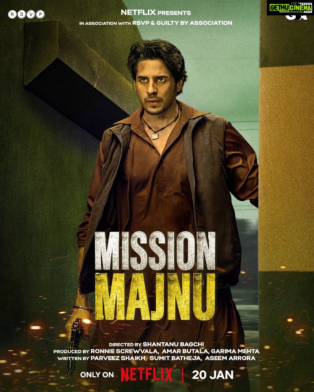 Sidharth Malhotra Instagram - Ek jaanbaaz agent ki ansuni kahaani. MISSION MAJNU 🇮🇳 Only on Netflix, 20th January. #MissionMajnu #DeshKeLiyeMajnu #NetflixIndia @sidmalhotra @rashmika_mandanna @ronnie.screwvala @man_on_ledge @garima_mehta612 @rsvpmovies @gbamedia_of @shantanubaagchi @parveezshaikh3 @sumit_batheja @aseemarrora @kumudkmishra @mrfilmistaani @pashanjal @hasanainhooda @zeemusiccompany