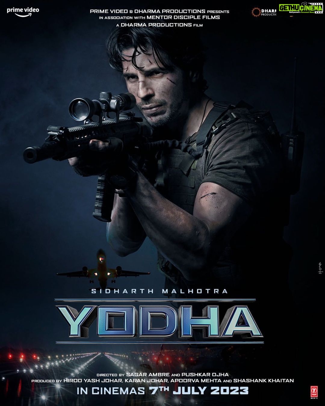 Sidharth Malhotra Instagram - Packed with action, thrill & big screen entertainment - our #Yodha is landing in cinemas near you, so fasten your seat belts! YODHA IN CINEMAS 7TH JULY, 2023. . @karanjohar @apoorva1972 @shashankkhaitan @dishapatani @raashiikhanna @sagarambre_ #PushkarOjha @primevideoin @dharmamovies @mentor_disciple_films @tseries.official