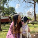 Simran Budharup Instagram - Falling Love With U A Little Bit More❤️ Harness And Leash By @furry.in Believe Me Guys Its So Comfortable For Me And My @taxi_the_pup Both❤️ And I Am In Love With The Colour #collaboration #goodstuff #quality #dogaccessories #beautiful #cute #lilac #dogs #puppies #dogsofinstagram #puppiesofinstagram #follow #celebdog