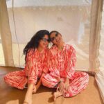 Simran Budharup Instagram - Matching energy and night suits since 2016 😎 Ps: Next time if we get busted, I am deaf and you start speaking Gibberish 😂🤣😂 Wearing : @banno.swagger #picoftheday #love #mymeenubaby #bff #friendsforever #fun #simranbudharup #jovitajose India