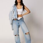 Soundarya Sharma Instagram - 💙🤍💙 Shot by: @trishasarang HMU: @simua_996 Styled by: @khyatibusa Jacket : @mango @conceptsourcestore Denims and shoes : @zara Jewellery : @stradivarius Studio: @whiteboxstudiomumbai