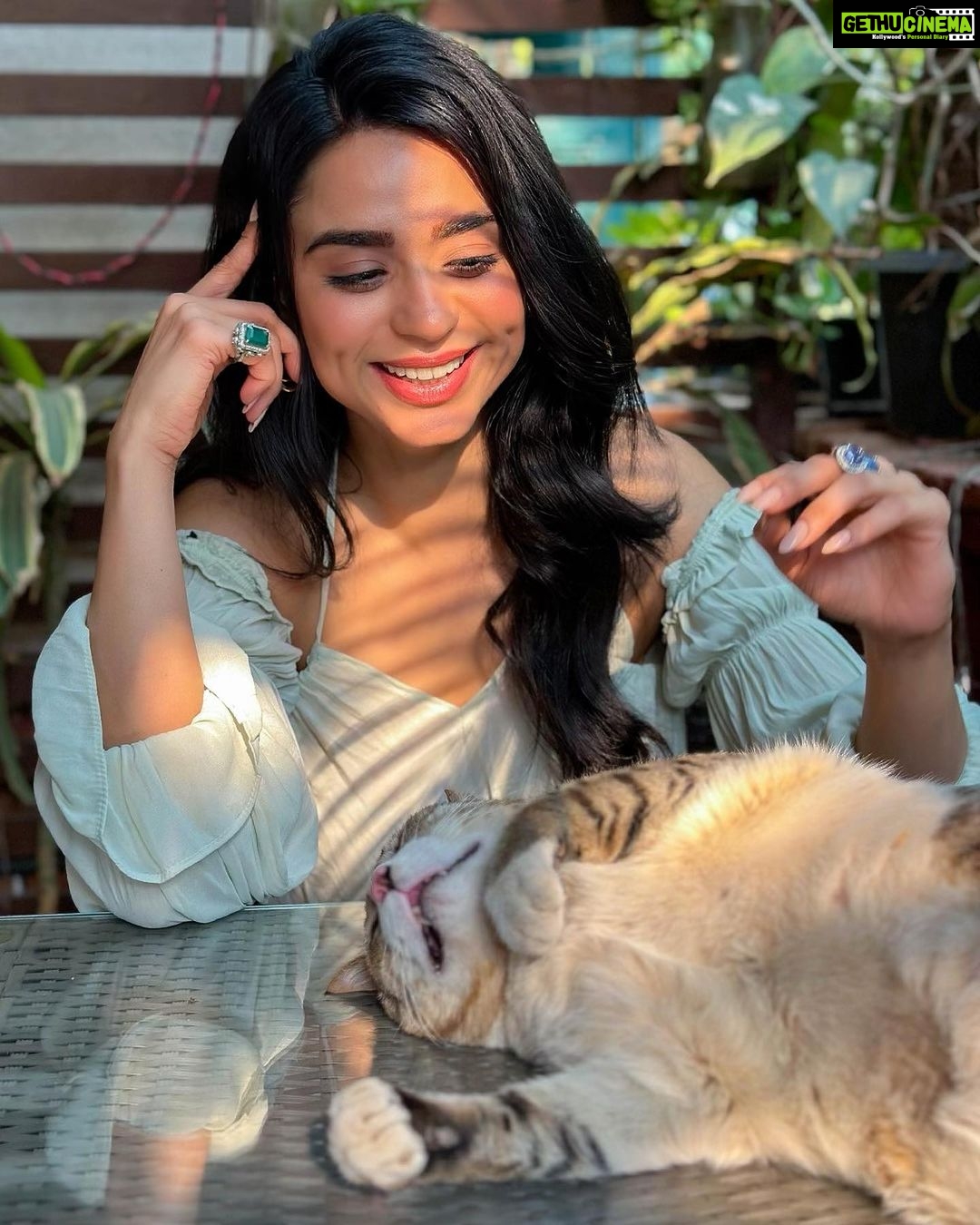 Soundarya Sharma Instagram - Swipe to see the cutie😍♥️🐈 . . #sunkissed #summeroutfit #sunnyvibes