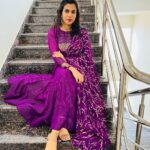 Sravana Bhargavi Instagram – If you know me, you know I love Anarkalis💜💜💜
Outfit by @varuni_couture