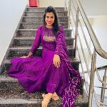 Sravana Bhargavi Instagram – If you know me, you know I love Anarkalis💜💜💜
Outfit by @varuni_couture