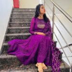 Sravana Bhargavi Instagram - If you know me, you know I love Anarkalis💜💜💜 Outfit by @varuni_couture