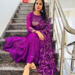 Sravana Bhargavi Instagram - If you know me, you know I love Anarkalis💜💜💜 Outfit by @varuni_couture