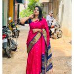 Srinisha Jayaseelan Instagram - இனிய தீபாவளி திருநாள் நல்வாழ்த்துக்கள்💜❤️ Wearing amma’s 25years old pattu saree😍💜❤️ 📸: @snaps_by_madhu 😘