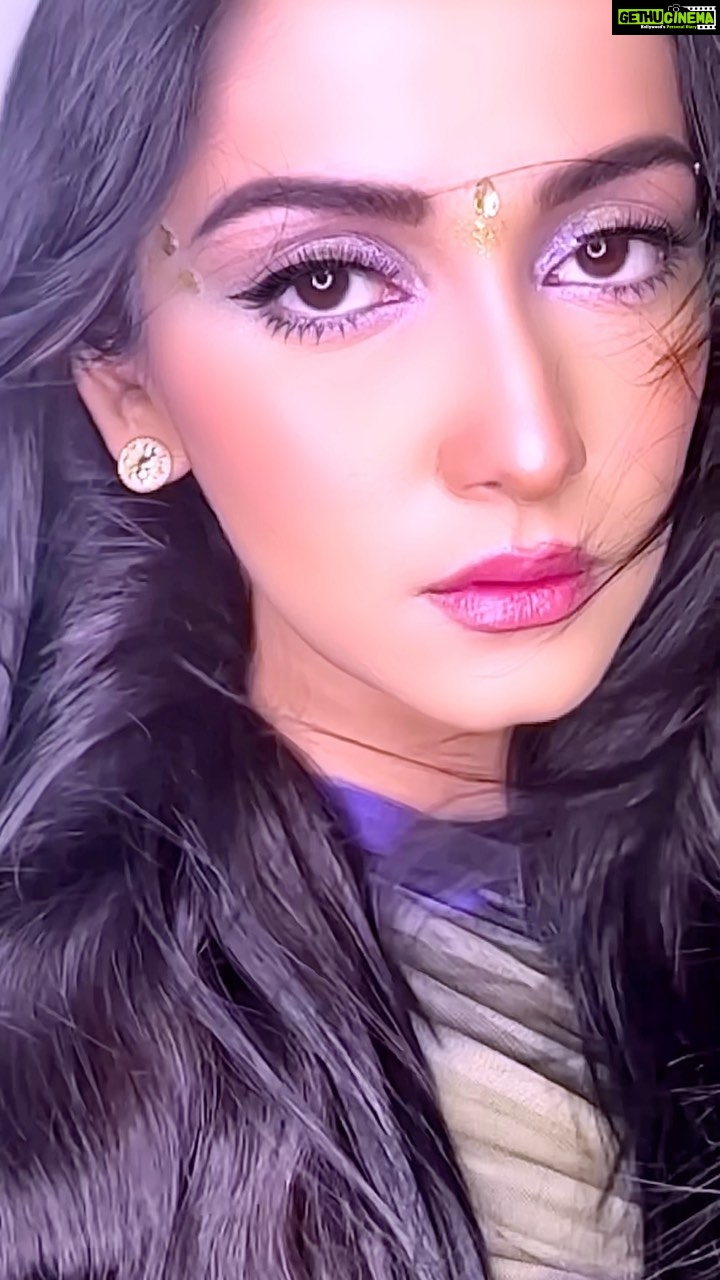Srishti Jain Instagram - I’m love with this song! In love with this look💜 . . . . . . . . . . . . . . . . . . . . #purple #makeup #glittereyes #shimmerlips #purpleaesthetic #slowmotion #love #newreel #reelsinstagram #filmy #instagood #instagram #instadaily #instafashion #instagramreels #instalike #explorepage #makeuplook #trendingreels #trendingsongs #punjabisongs